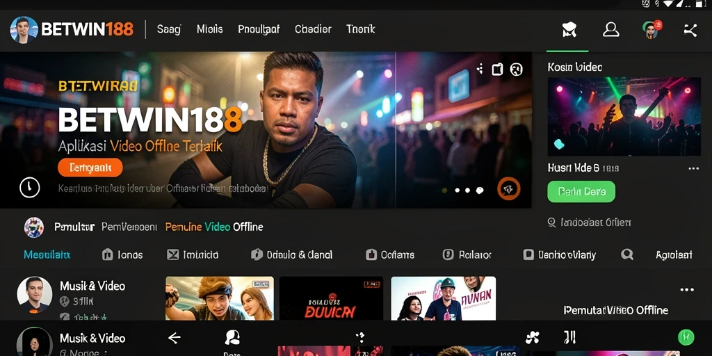 Antarmuka BETWIN188 yang menarik untuk Pemutar Video Offline.
