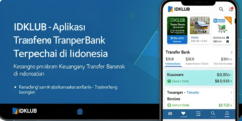 Antarmuka aplikasi IDKLUB untuk Transfer Bank yang mudah digunakan.