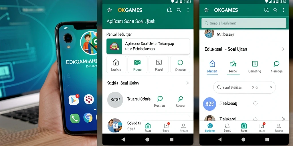 Antarmuka menarik aplikasi Soal Ujian OKGAMES.