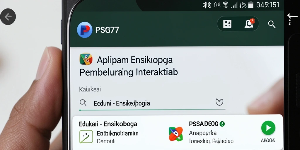 Antarmuka aplikasi PSG77 yang menarik dan informatif.
