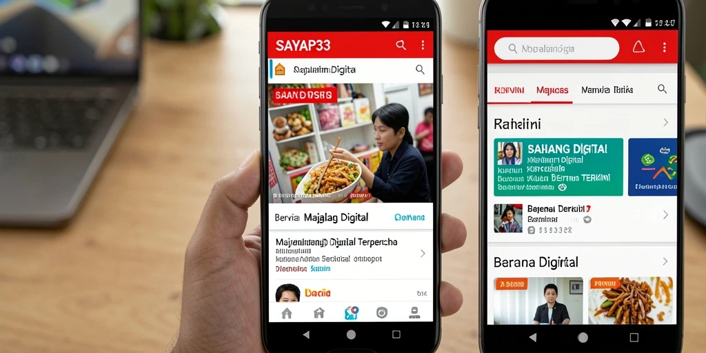 Screenshot antarmuka aplikasi Majalah Digital SAYAP33 yang informatif.